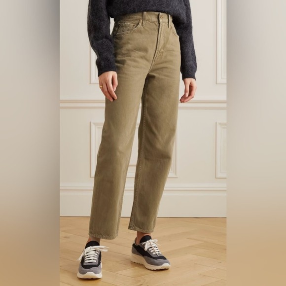 MOTHER Denim - MOTHER Snacks High Waisted Double Stack Jean in Army Green Wash Size 23